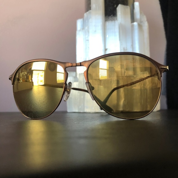 Persol Unisex Bronze Aviator Sunglasses NEW